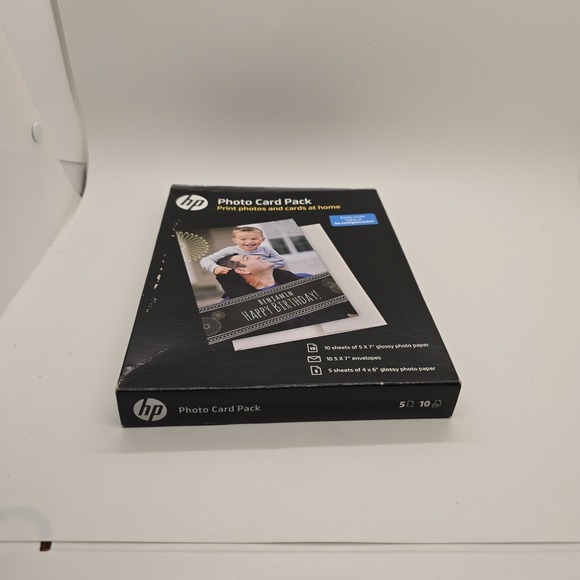 New HP Photo Card Pack 5x7 Paper w/ Envelopes (10) 4x6 Paper (5) SF791A Glossy - Picture 3 of 9